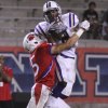 Al Perryman comes down with an interception, one of three on the night.