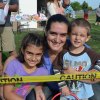 Angelina and Manuel Raulino with mother Joanne wait for the hunt to begin.