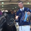 David Schultz with his First Place Trophy in Advanced Showmanship with his steer.