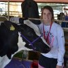 Dulaney Jones with her dairy cow.