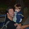 Father and son enjoy the Veterans Parade.