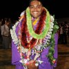 Celebrating his graduation.