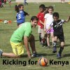 Local youngsters came out for a soccer camp to raise money for a community center in Nairobi, Kenya.