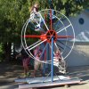 A good look at Rick Shimmon's red, white and blue Ferris wheel.