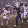 Zack Frazier tackles Hanford runner for a loss.