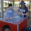 Visitors got their choice of hot dogs, candy, or cotton candy.