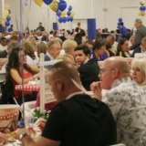 A packed crowd enjoys crab at the Cinnamon Recreation complex