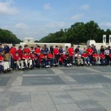 The group at the World War II Memorial.