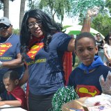 Myeisha Neal and her Superheroes team created a slice of pizza.