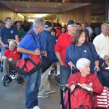 Veterans and their guardians begin lining up.