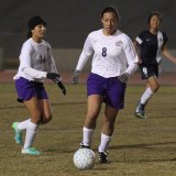 Amy Brown goes for the goal.