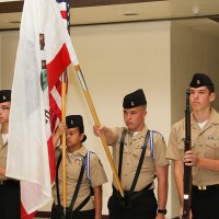 The Lemoore High School NJROTC was on hand for presentation of the colors.
