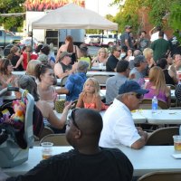 It was a good turnout for the first Rockin' the Arbor Friday night. These people heard the band August. The event will continue every Friday until August 29.