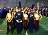 Members of the Lemoore High School marching band celebrate making the Western Band Association finals.