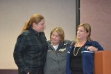 Andrea, left, with Betty and Brooke Warkentin at Wednesday's West Hills College Women's Basketball banquet. 