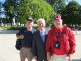 Bill Black, Congressman Jim Costa and World War II veteran Charles Coburn.