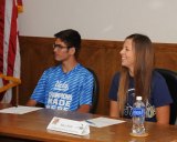 Michael Burke and Macy Buhl signed letters of intent to continue their athletic and academic careers in college. Burke is a standout track and field star while Buhl was a standout on the girls' water polo team.