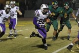 No. 26 Darnell Foster breaks free on a 98-yard Touchdown run against Kingsburg in the second quarter.