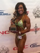 Frances Perkins following her first place finish at the USA Body Building Championships in Las Vegas.