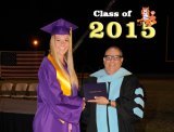 Lemoore High Senior Class President earned the first diploma from former LHS Principal and Trustee Lupe Solis.