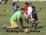 Local youngsters came out for a soccer camp to raise money for a community center in Nairobi, Kenya.