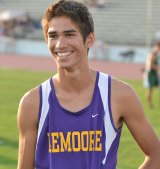 Lemoore's Michael Burke relaxes at the Kiwanis Track and Field Meet last month.