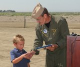 NAS Lemoore Commanding Officer Monte Ashliman is shown here with Drew Rhoads at the groundbreaking ceremony for the Aviator Memorial.