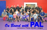 Police officers, friends and kids get together for Police Athletic League event at the Cinnamon Recreation Complex.