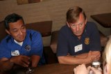 Prospective member Dave Endo with Rotary President Walt Stammer.