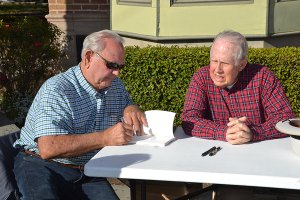 Bill Black and Stephen Emanuels at a recent book signing.