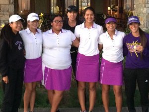 Members of the Lemoore girls' golf team: Dani Kinder, Jayda Olaes, Annelisa Andrada, Auyanna Barrios, Maddi Alvarez, Lauren Black.
