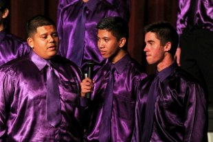 Ethan Ashby, Chris Opinion and Kenny Gurrola sing "Swing Down Chariot."