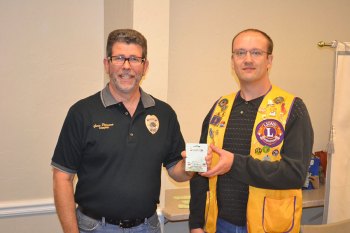 LPD Chaplain Gene Pensiero was awarded $500 in gift cards from Best Buy for the department's Presents on Patrol program.