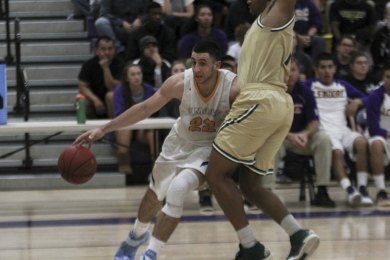 Matthew Borba attempts to find room against Long Beach Poly's Zafir Williams.