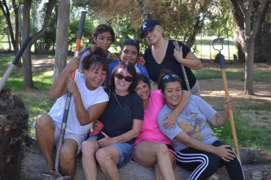 Members of the Kings Lions Club and helpers relax during their work day at the Lemoore Senior Center on Thursday.