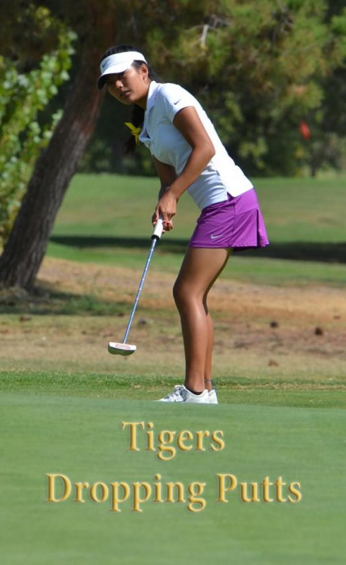 Jayda Olaes, shown here in a tournament at the Lemoore Golf Course, helped Lemoore to a West Yosemite League win last week.