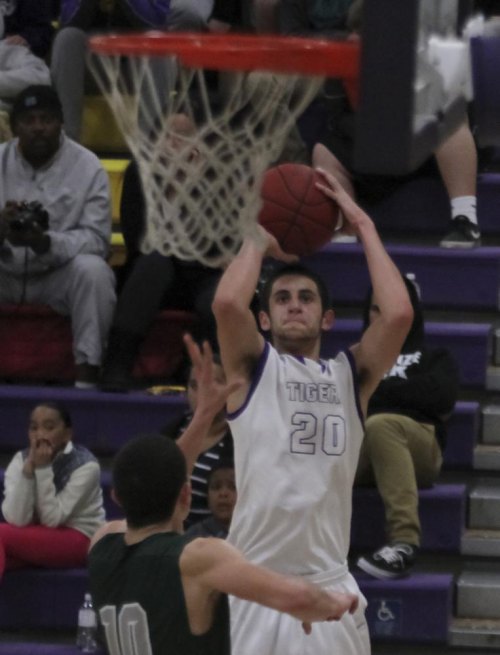 Lemoore's Matt Borba guns for two during the Tigers 50-48 win over El Diamante.