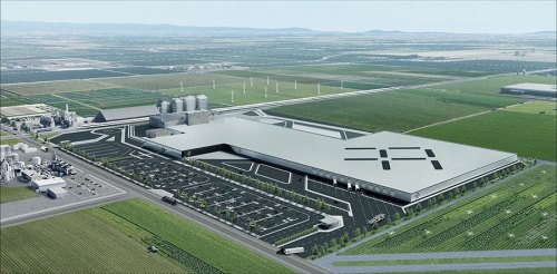 Rendering of the Hanford Faraday Future facility.