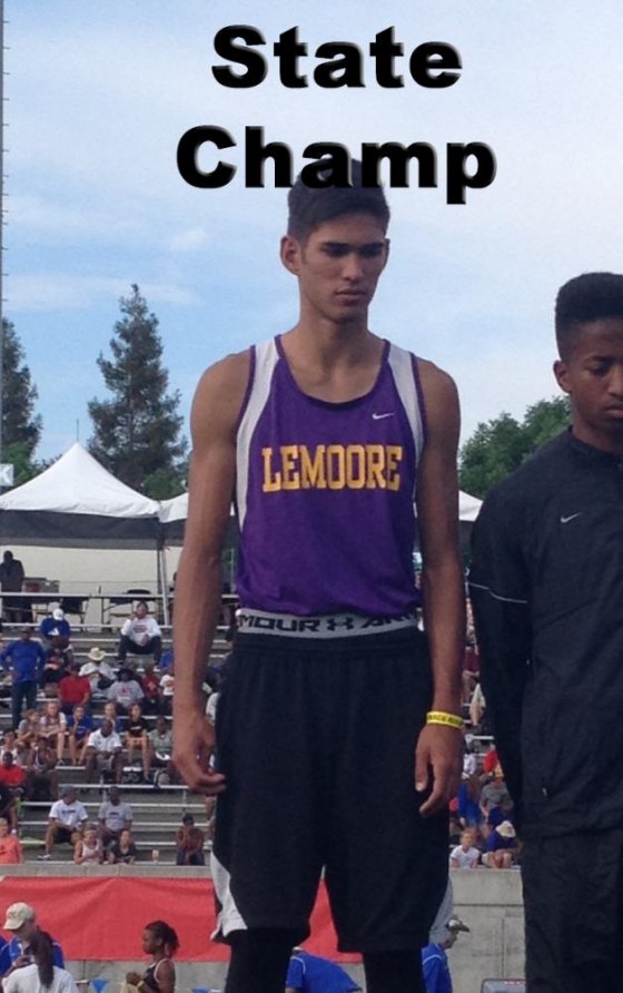 Lemoore High School's Michael Burke wins state title in high jump clearing  6-11 on third try