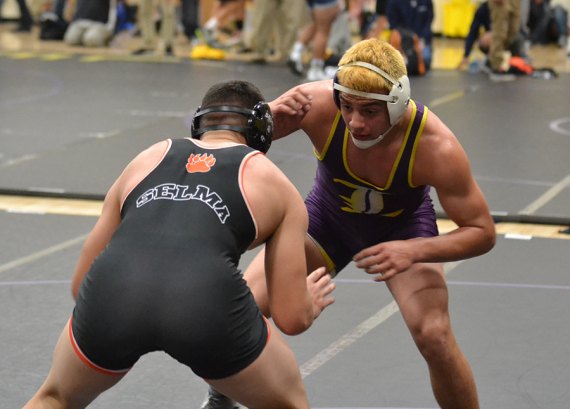 Angel Solis has committed to Fresno State to wrestle. Here, he's shown wrestling at last year's Master's Tournament.