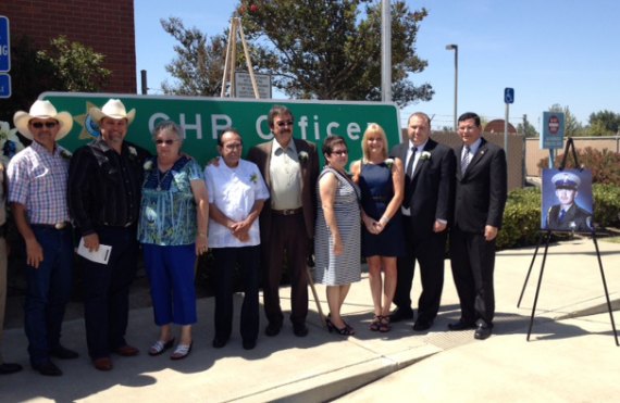 Local officials and Assemblyman Rudy Salas were on hand Thursday to honor former CHP officer Dean Esquibel
