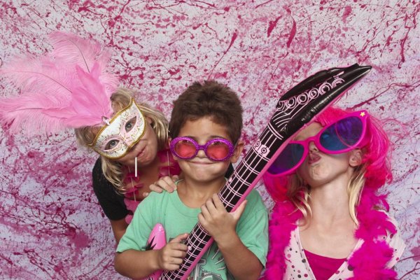 These kids are already getting into the spirit of painting the town pink to promote breast cancer awareness.