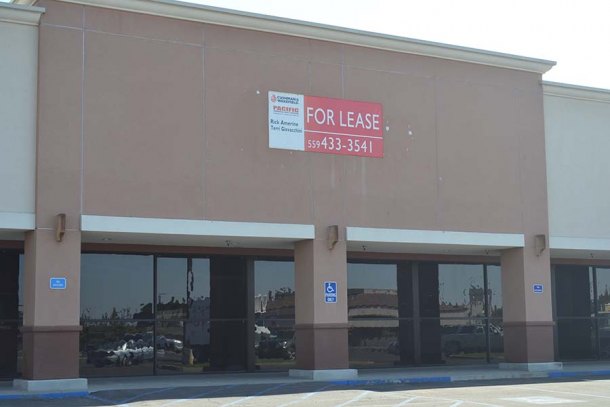 A vacant store in the Gateway Plaza Shopping Center