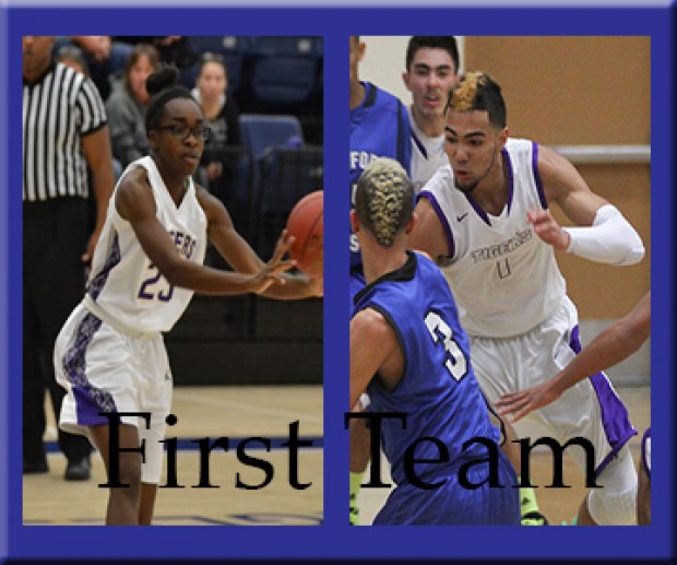 Lemoore basketball players Keisha Loftin and C.J. Johnson first team selections to the WYL all league team.