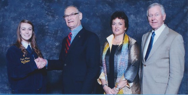 Lemoore FFA grad earns top FFA award at National Convention in Louisville Left to right: Cayci Daniel Allison of the Lemoore FFA; Dr. Ted Cohn, Dr. Barbara Schmidt, and Dr. Michael Whitehairm, all of the executive board of the American Veterinary Medical Association.