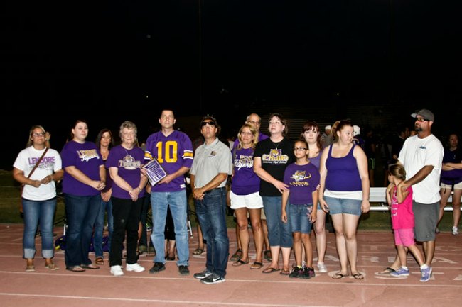 Members of Jim Hammond's family, including wife Cathy were on hand Friday night as the school honored former Tiger Football Coach Jim Hammond, who passed away recently.